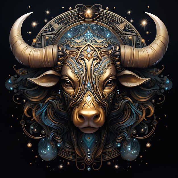 Taurus signe du zodiaque constellation concept astrologique arrière-plan Image du zodiace Lion avec astrologie horoscopes symbole