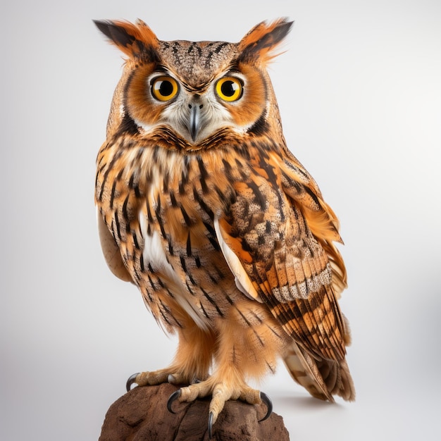 Taxidermie hyperréaliste du hibou Exemplare d'oiseau précis et détaillé