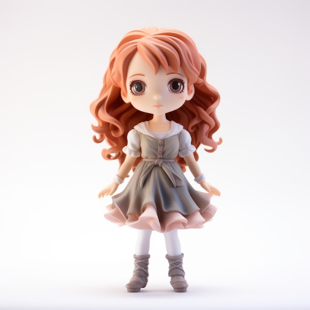 Tcl Ldd Mini Figurine de poupée Fille de dessin animé avec un style manga expressif