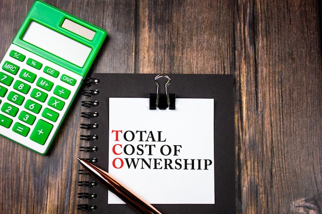 TCO Total Cost Of Ownership texte concept concept d'entreprise