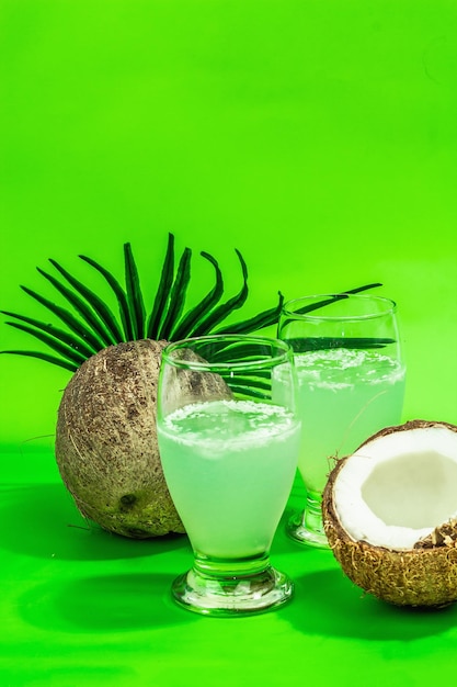 Été rafraîchissant Coconut martini Margarita cocktail sans alcool à la mode lumière dure ombre sombre