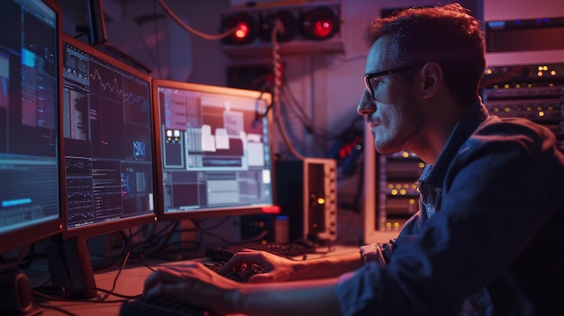 Technicien d'étalonnage s'assurant que tous les capteurs et systèmes sont réglés avec précision