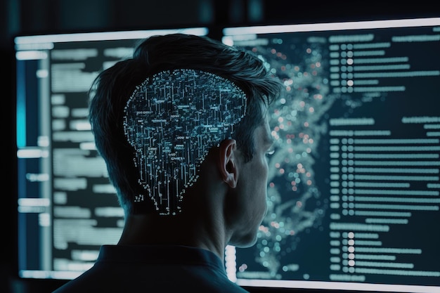 Technicien en exploration de données analysant et interprétant des ensembles de données complexes pour générer des informations significatives créées avec l'IA générative