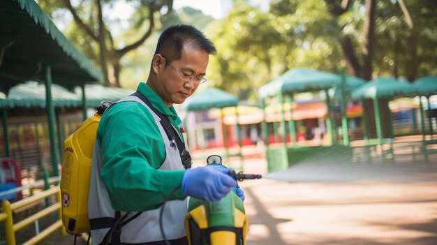 Technique de fumigation pulvérisations sûres répulsifs arrière-plan de jeu des enfants