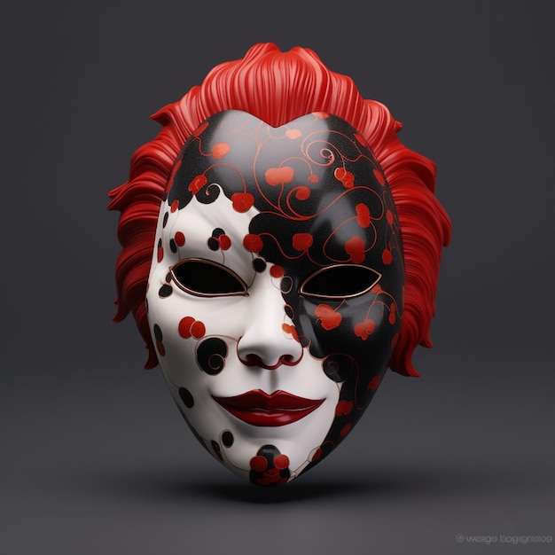 Une technique d'illustration de masque rouge 3d