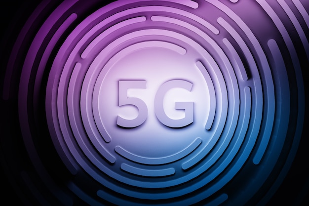 Technologie 5G bleu violet