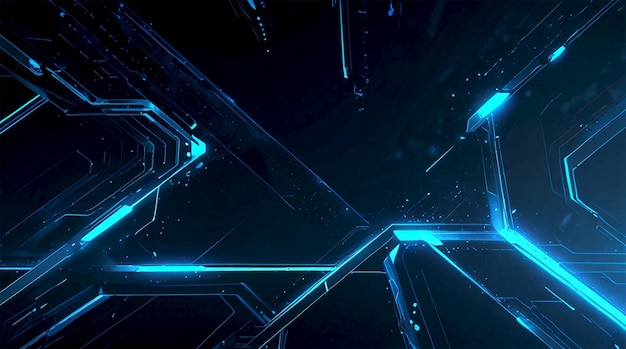 Technologie abstraite à fond bleu foncé