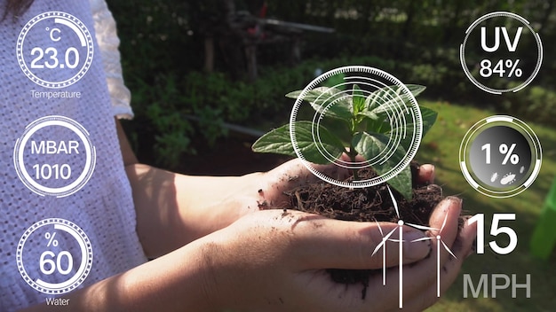 Technologie d'agriculture numérique intelligente par collecte de données de capteurs futuristes