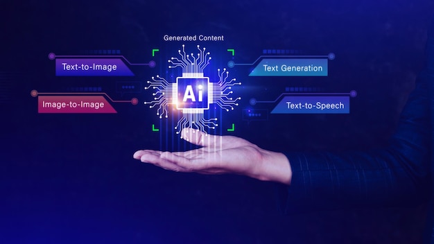La technologie Ai utilisant Internet connecte Chatgpt Chat avec l'intelligence artificielle AI pour générer du contenu