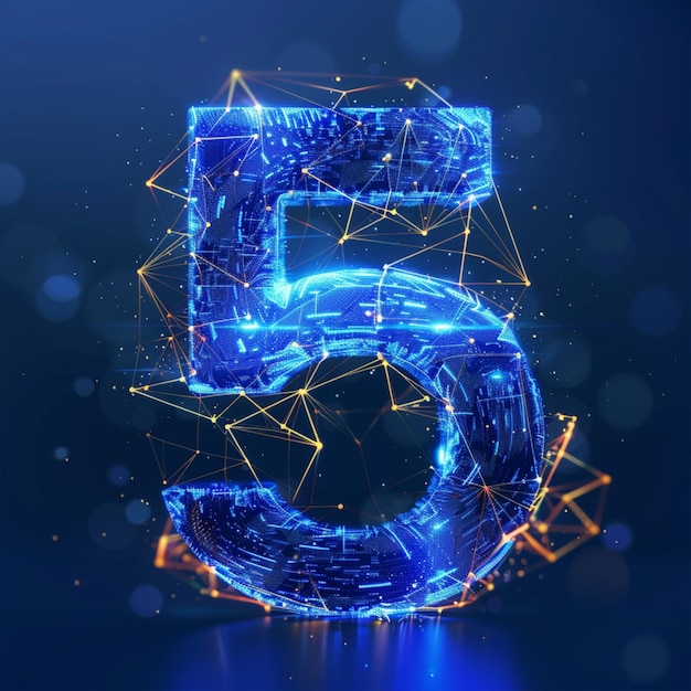 La technologie bleue 5G de luxe moderne est créée avec l'intelligence artificielle.
