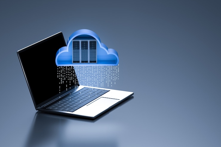 Photo technologie de cloud computing avec serveur de rendu 3d avec cloud
