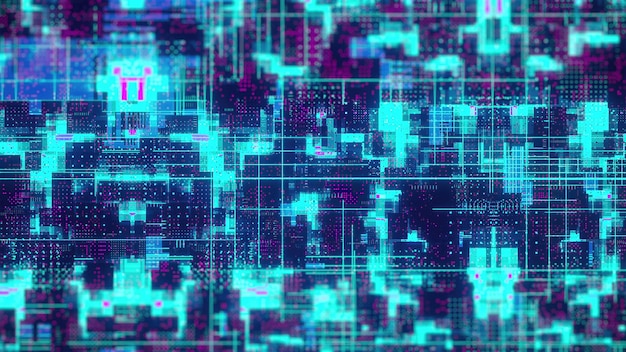 La technologie cyberpunk est générée par ordinateur.