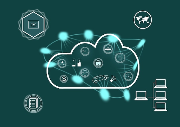 technologie du nuage et concept de réseau