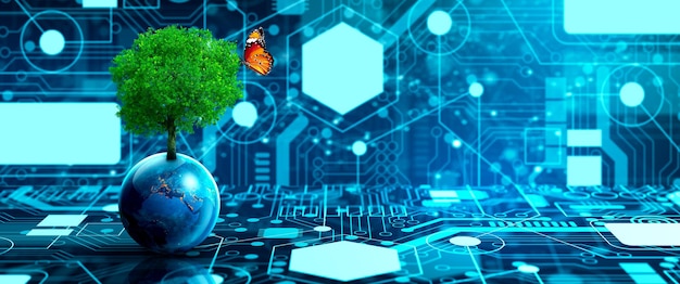 Technologie environnementale Jour de la Terre Économie d'énergie Respect de l'environnement RSE et éthique informatique