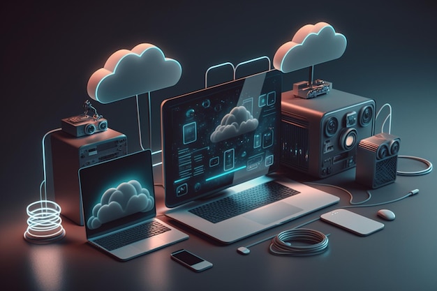 Technologie d'hébergement de cloud computing 3D avec appareils électroniques