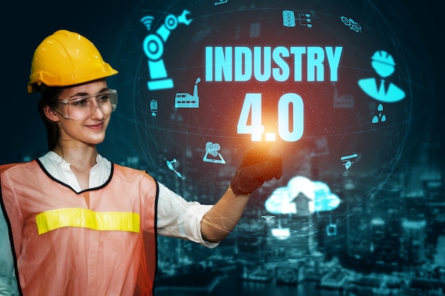 Technologie d'ingénierie et concept d'usine intelligente de l'industrie 4.0