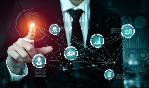 Technologie d'ingénierie et industrie 4.0 concept d'usine intelligente