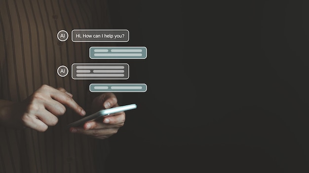 Technologie de l'intelligence artificielle Chatbot Parlez et parlez avec l'IA