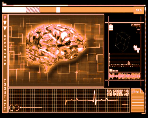 Technologie d&#39;interface cerveau orange