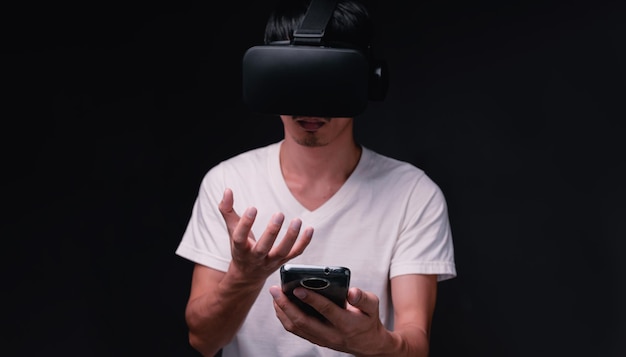 Technologie en ligne métaverse de connexion de lunettes VR