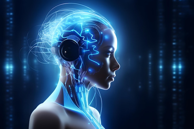 La technologie médicale de l'IA et le contexte du concept futuriste AI générative