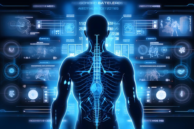La technologie médicale de l'IA et le contexte du concept futuriste AI générative