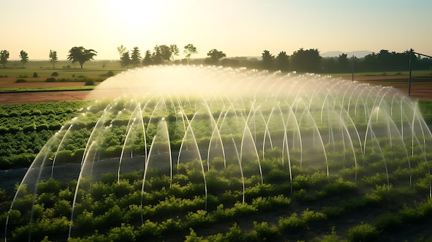 Photo technologie moderne de systèmes d'irrigation intelligents pour la culture de plantes agricoles