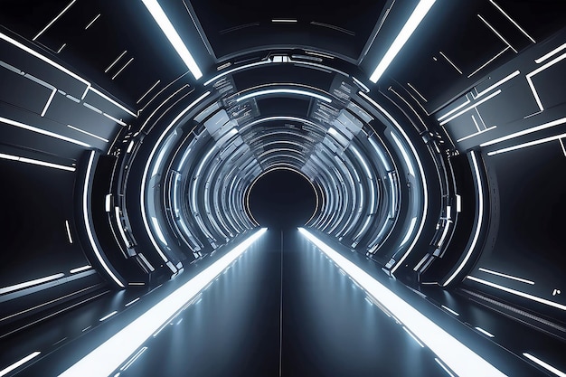 Technologie réaliste tunnel léger arrière-plan futuriste