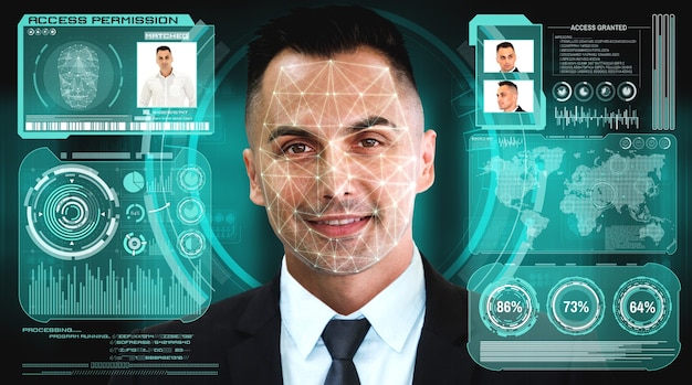 La technologie de reconnaissance faciale scanne et détecte le visage des personnes pour identification