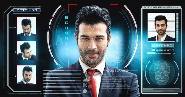 La technologie de reconnaissance faciale scanne et détecte le visage des personnes pour l'identification