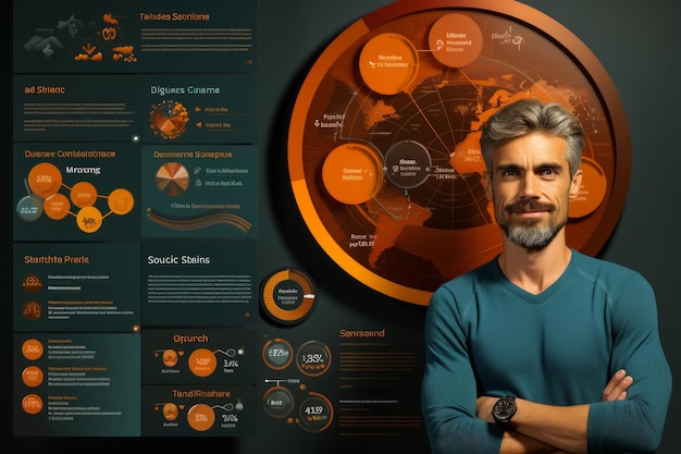 Photo la technologie de reconnaissance faciale scanne et détecte le visage des personnes pour les identifier. interface de concept futur...