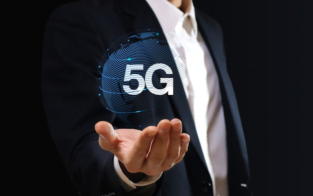 Technologie de réseau 5G. Concept d'affaires Internet.