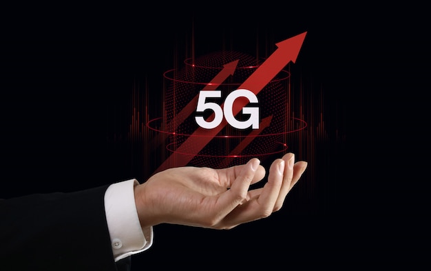 Technologie de réseau 5G. Concept d'affaires Internet.