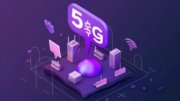 Photo la technologie de réseau 5g générée par ai