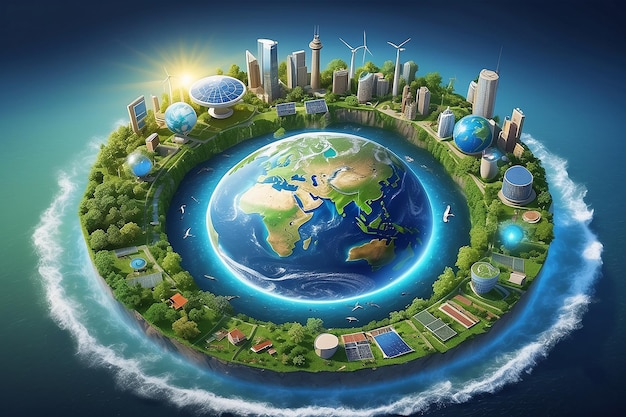 Technologie verte Concept de technologie environnementale Objectifs de développement durable