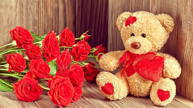 Teddy Bear et Roses