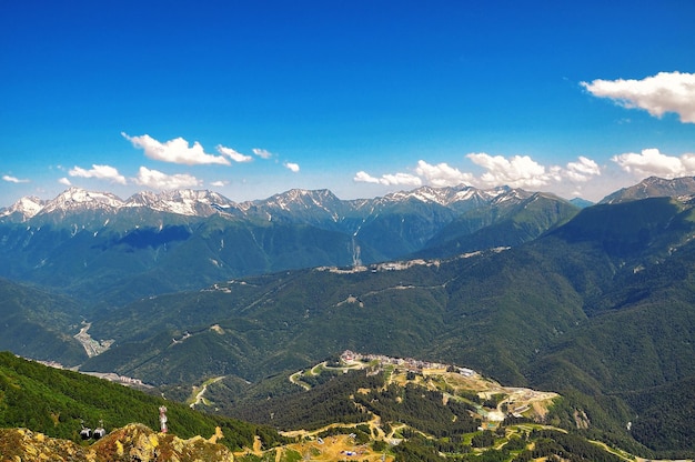 Le téléphérique de Sochi dans les montagnes de Russie