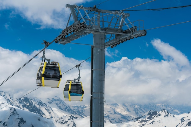 Téléphérique sur la vallée de ski