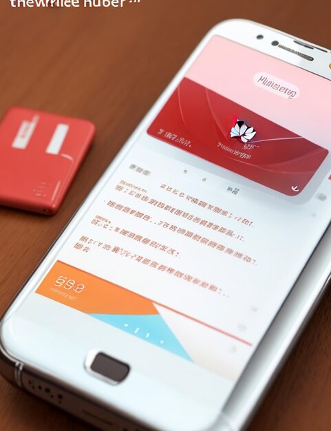 Photo un téléphone blanc avec une carte rouge sur l'écran