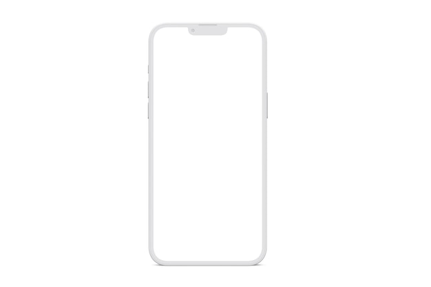 Un téléphone blanc avec un écran vide.
