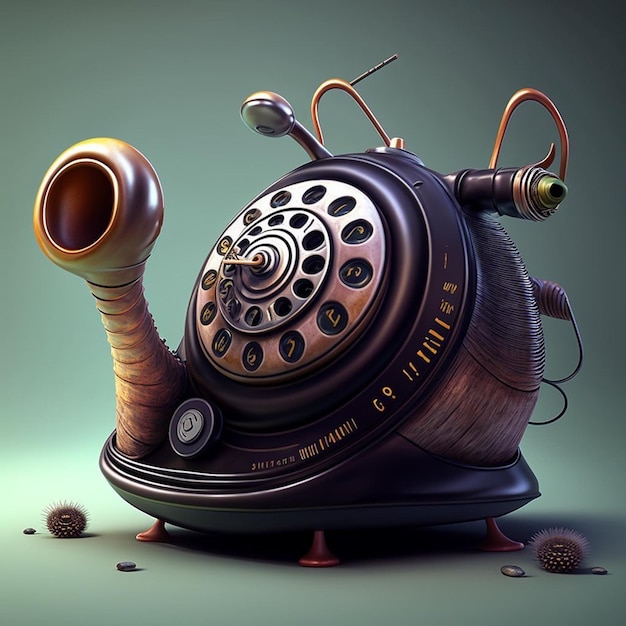 Un téléphone avec un cadran en spirale qui dit "calculatrice" dessus