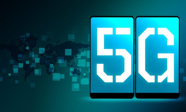 Téléphone à écran avec réseau 5G moderne