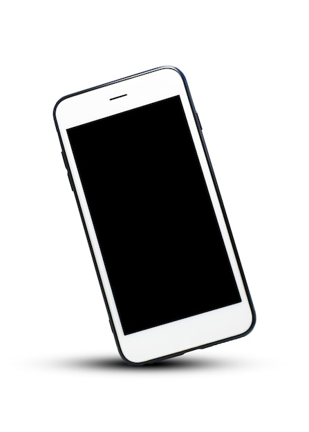 Téléphone intelligent mobile sur la technologie de fond blanc, isolat de téléphone portable, fond blanc de téléphone