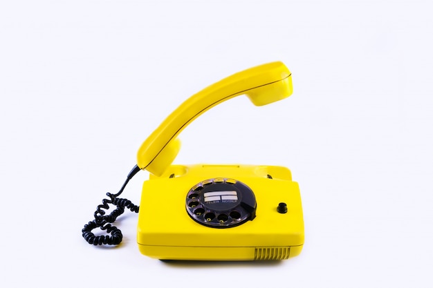 Téléphone jaune rétro