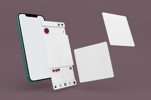 Téléphone et médias sociaux V.2 côté gauche sur fond violet