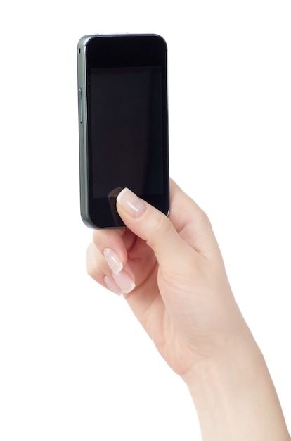Téléphone mobile en main féminine
