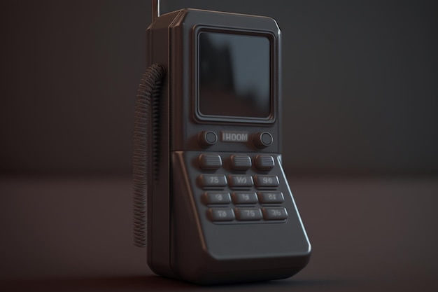 Un téléphone Motorola noir et gris avec un écran noir.