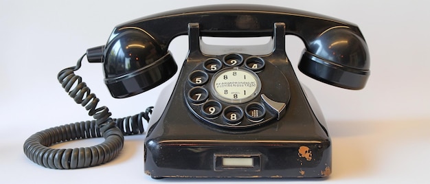 Un téléphone noir antique