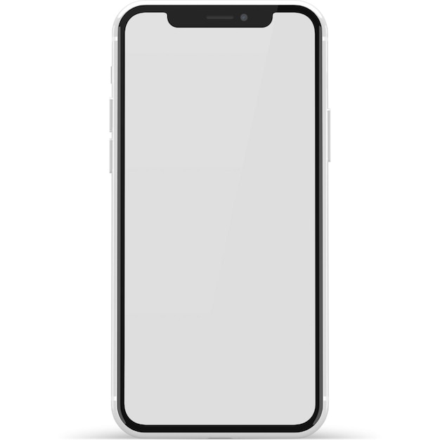 Un téléphone noir et blanc avec un écran vide.