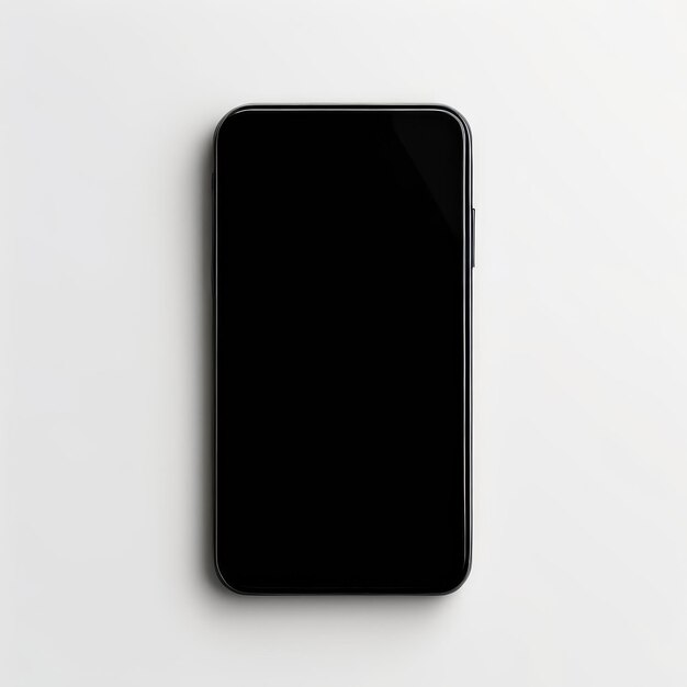 un téléphone noir avec un fond blanc et un fond blanc